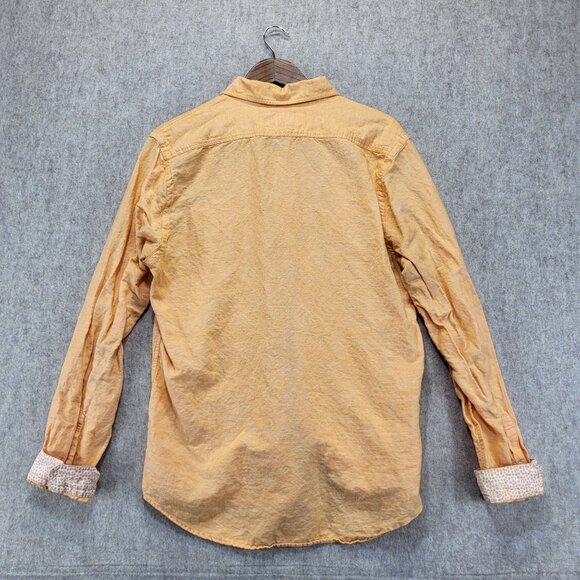Express Men's‎ Button-Up Shirt L Orange Linen & Cotton Blend Summer Casual - Picture 6 of 9